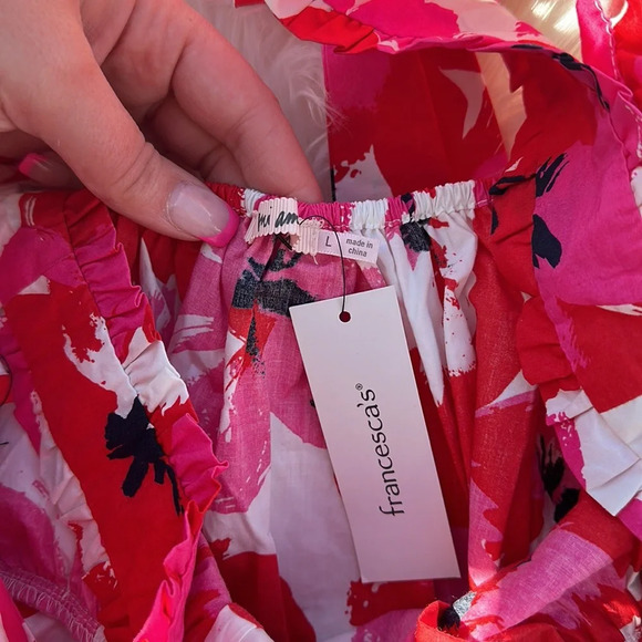 Francesca’s floral open back babydoll top with ruffles - Picture 3 of 5